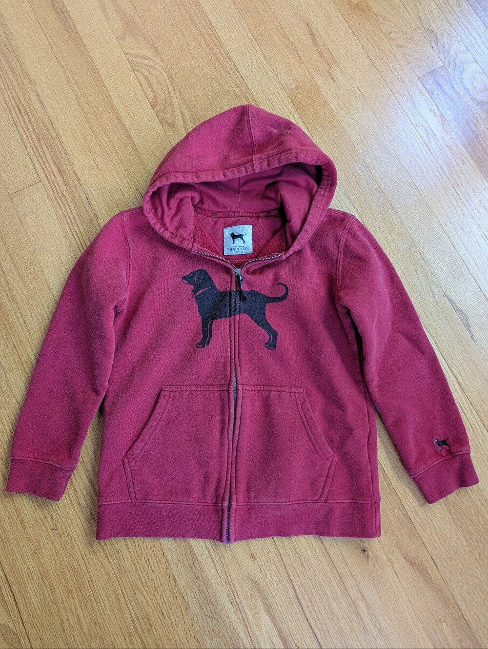 The Black Dog Red Zip-Up Hoodie (Kids' Size Medium)